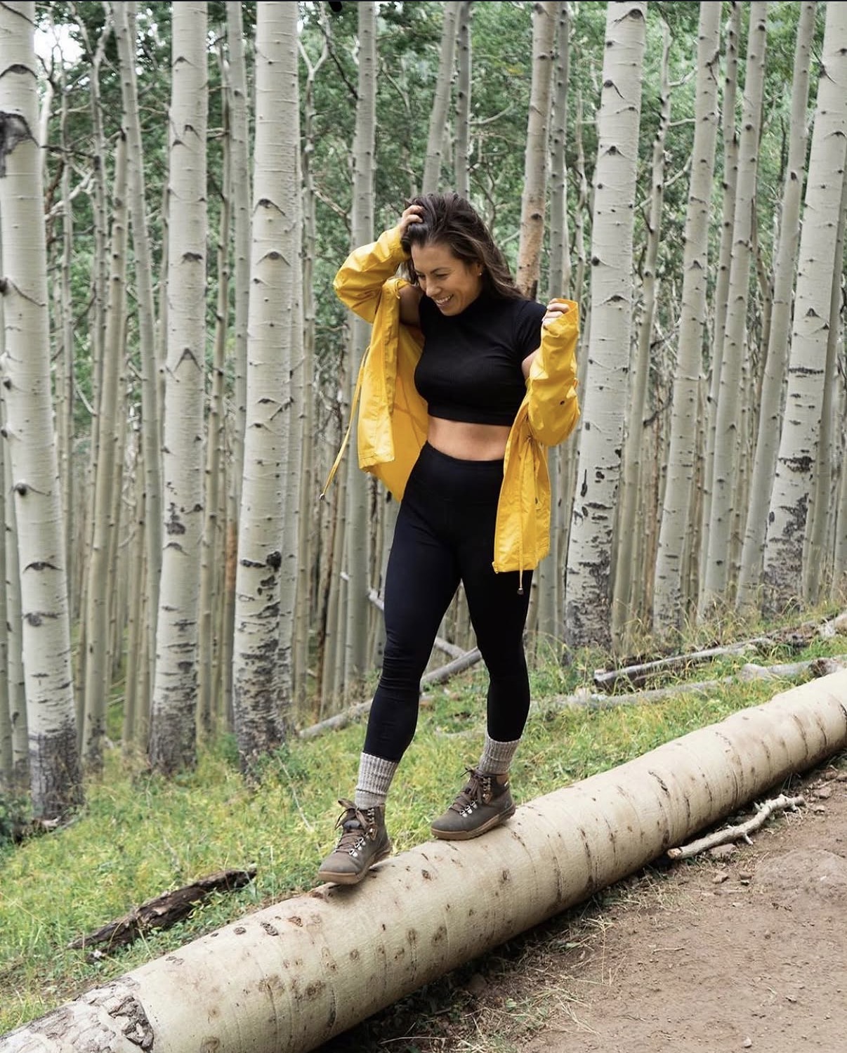 Shannon walking through a grove of aspens near Flagstaff, Arizona